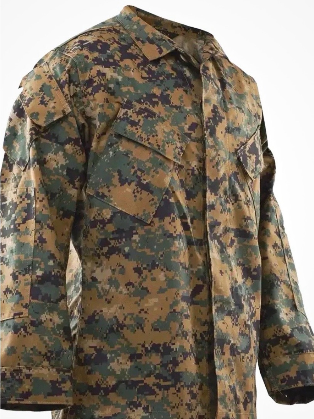 Men's Tru Spec Digital Woodland Camo Field Hunting Tactical Jacket Shirt XL Reg